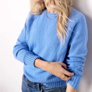 Evereve Blue Cotton Roll Neck Sweater - Size M